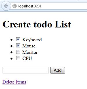 Select item for delete